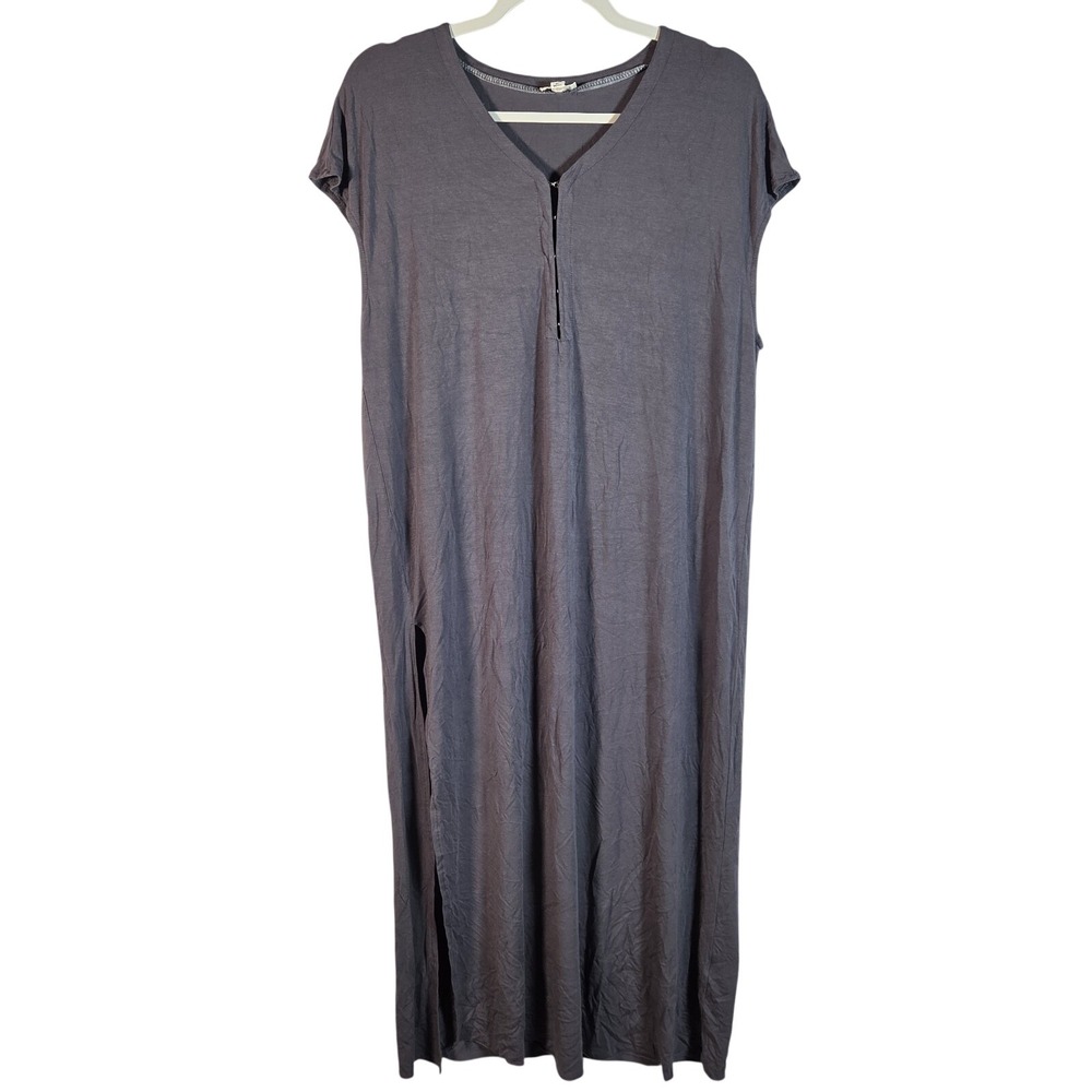 POL Maxi Dress Women Size Medium Charcoal Grey Boho Casual Lounge Minimalist‎